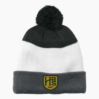 Port Authority Cozy Striped Pom Beanie
