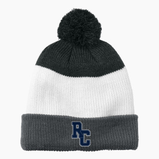 Port Authority Cozy Striped Pom Beanie
