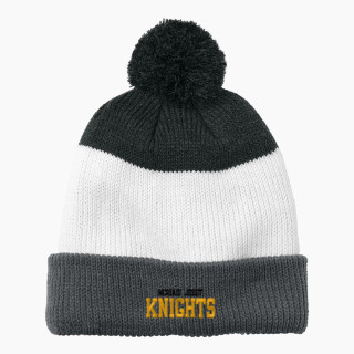 Port Authority Cozy Striped Pom Beanie