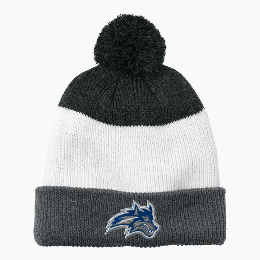 SNOWFLAKE HIGH SCHOOL LOBOS Port Authority Cozy Striped Pom Beanie