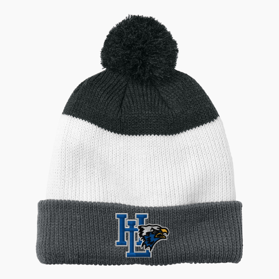 HADLEY LUZERNE HIGH SCHOOL EAGLES Port Authority Cozy Striped Pom Beanie