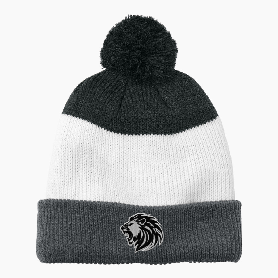 FAITH CHRISTIAN ACADEMY LIONS Port Authority Cozy Striped Pom Beanie