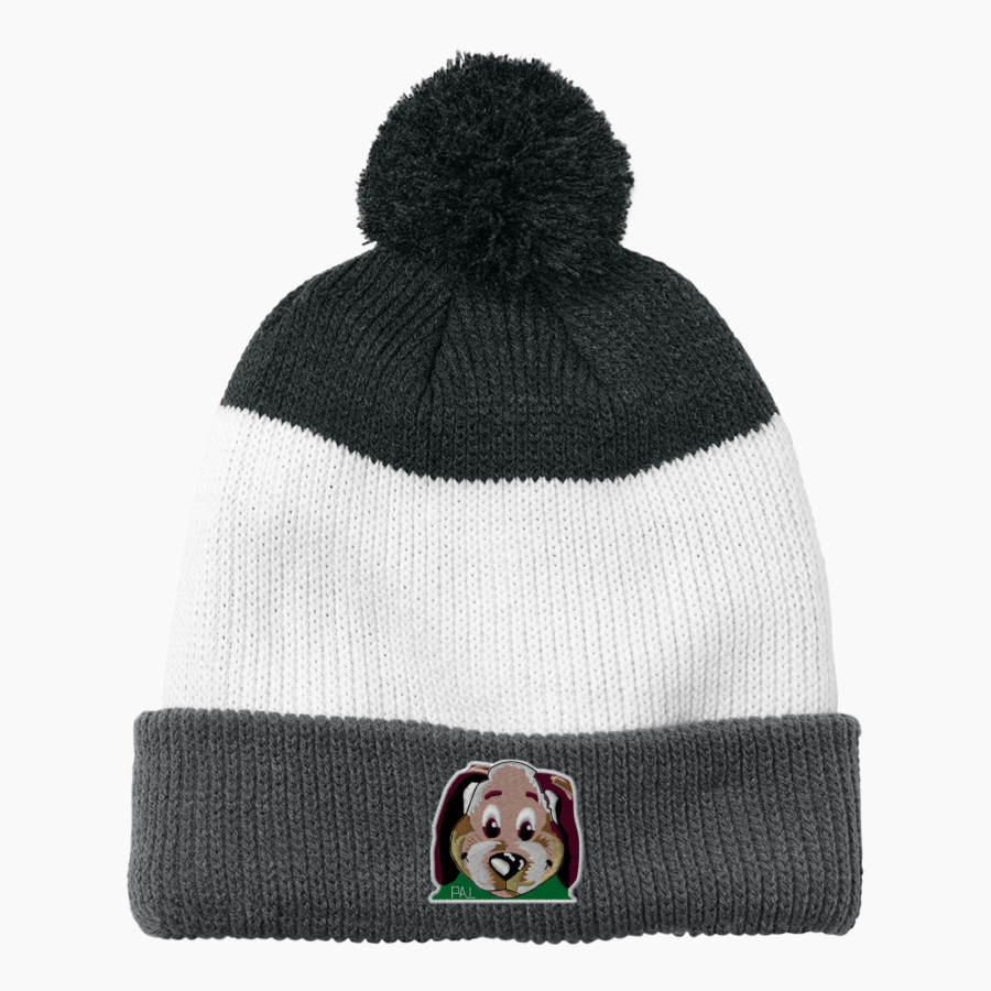 NYC Police Athletic League Online Store <span class="pdp-name-mascot">New York City PAL</span> Port Authority Cozy Striped Pom Beanie