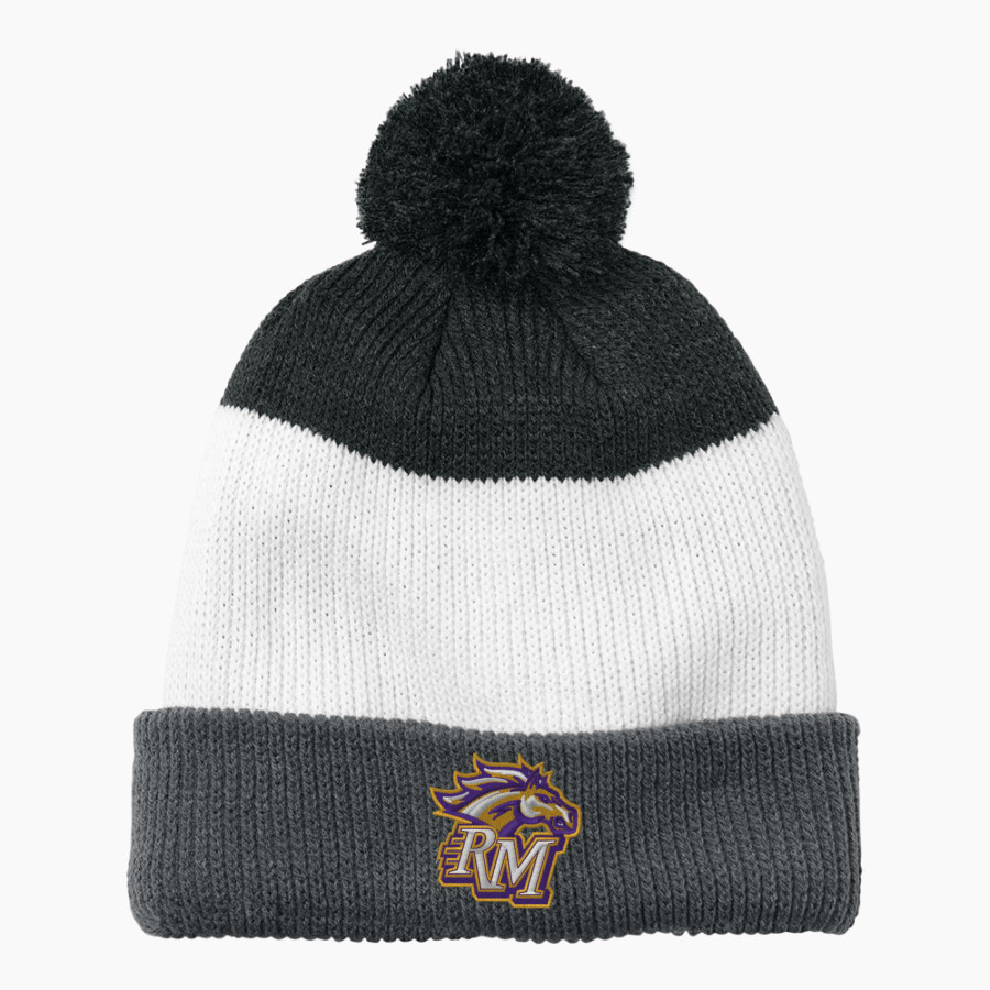 Rolling Meadows Mustangs <span class="pdp-name-mascot">Rolling Meadows High School Mustangs</span> Port Authority Cozy Striped Pom Beanie