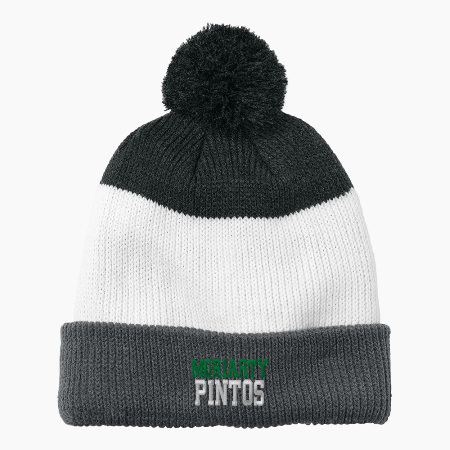 MORIARTY HIGH SCHOOL PINTOS Port Authority Cozy Striped Pom Beanie