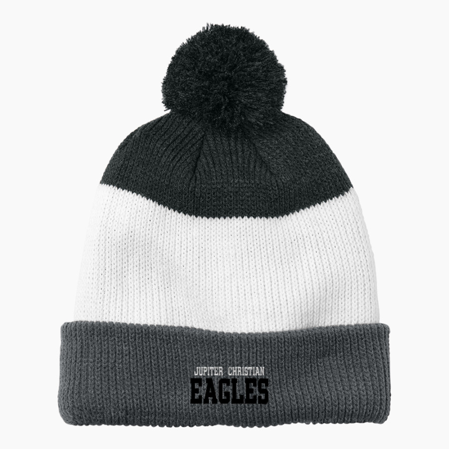 Jupiter Christian Eagles <span class="pdp-name-mascot">Jupiter Eagles</span> Port Authority Cozy Striped Pom Beanie