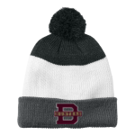 DENFELD HIGH SCHOOL HUNTERS <span class="pdp-name-mascot">DENFELD HUNTERS</span> Port Authority Cozy Striped Pom Beanie Front Thumbnail