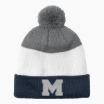 Marietta Blue Devils <span class="pdp-name-mascot">Marietta Blue Devils</span> Port Authority Cozy Striped Pom Beanie Front Thumbnail