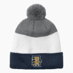 Rham Raptors <span class="pdp-name-mascot">Rham Sachems</span> Port Authority Cozy Striped Pom Beanie Front Thumbnail