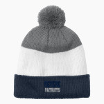 REVERE HIGH SCHOOL PATRIOTS <span class="pdp-name-mascot">REVERE PATRIOTS</span> Port Authority Cozy Striped Pom Beanie Front Thumbnail