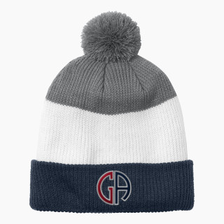 Port Authority Cozy Striped Pom Beanie