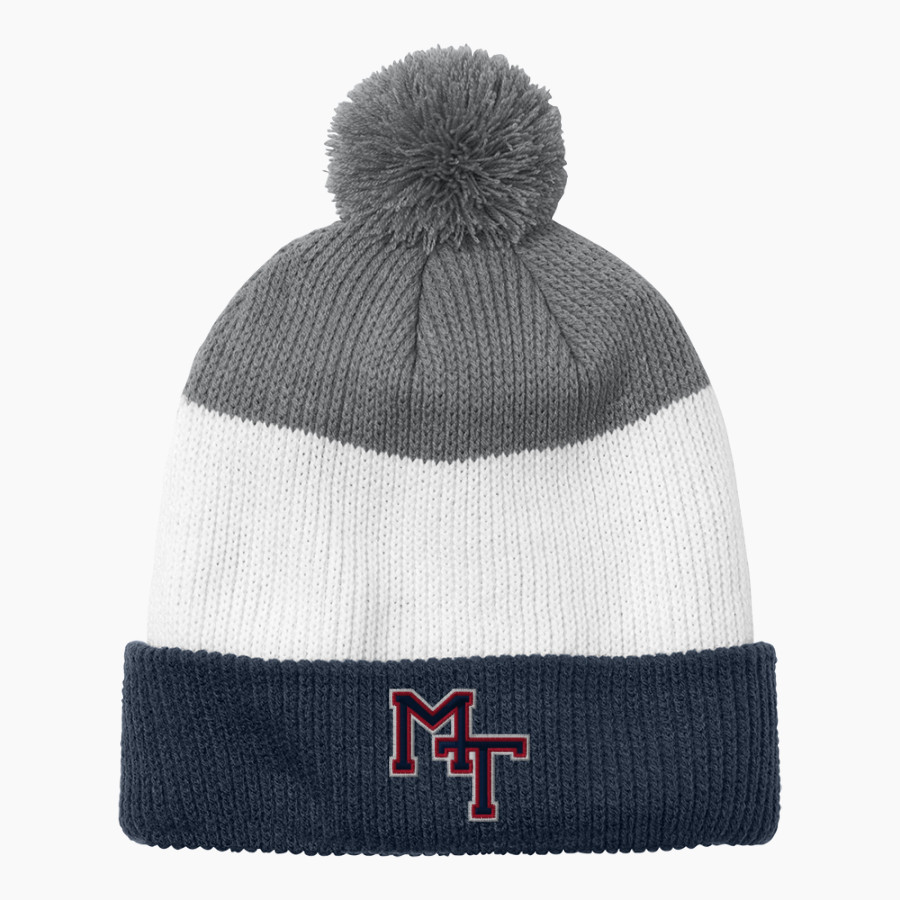 Medford Tech Jaguars Port Authority Cozy Striped Pom Beanie