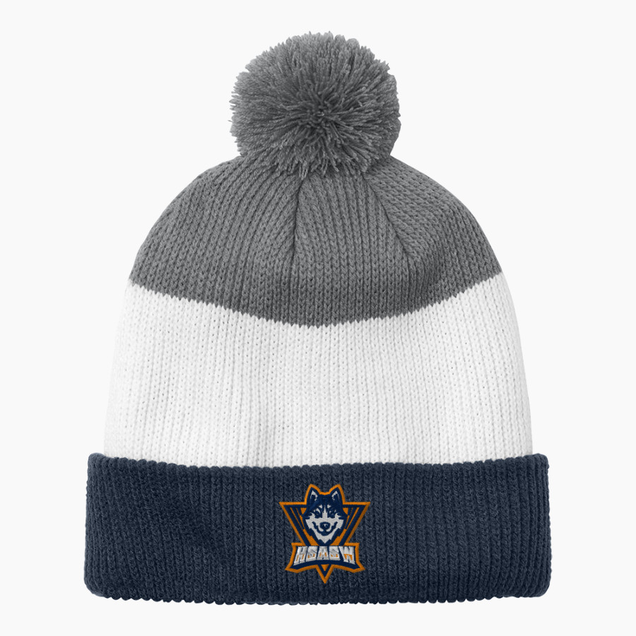 Horizon Science Academy Huskies <span class="pdp-name-mascot">Horizon Science Academy Huskies</span> Port Authority Cozy Striped Pom Beanie