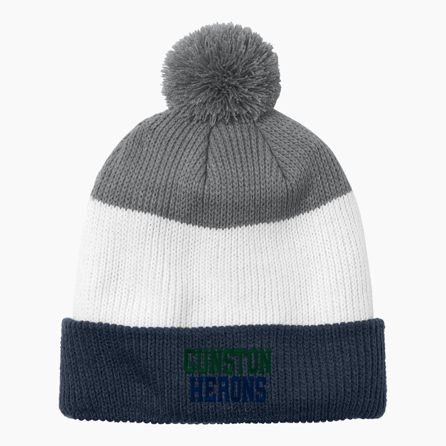 Gunston Herons <span class="pdp-name-mascot">Gunston Herons</span> Port Authority Cozy Striped Pom Beanie