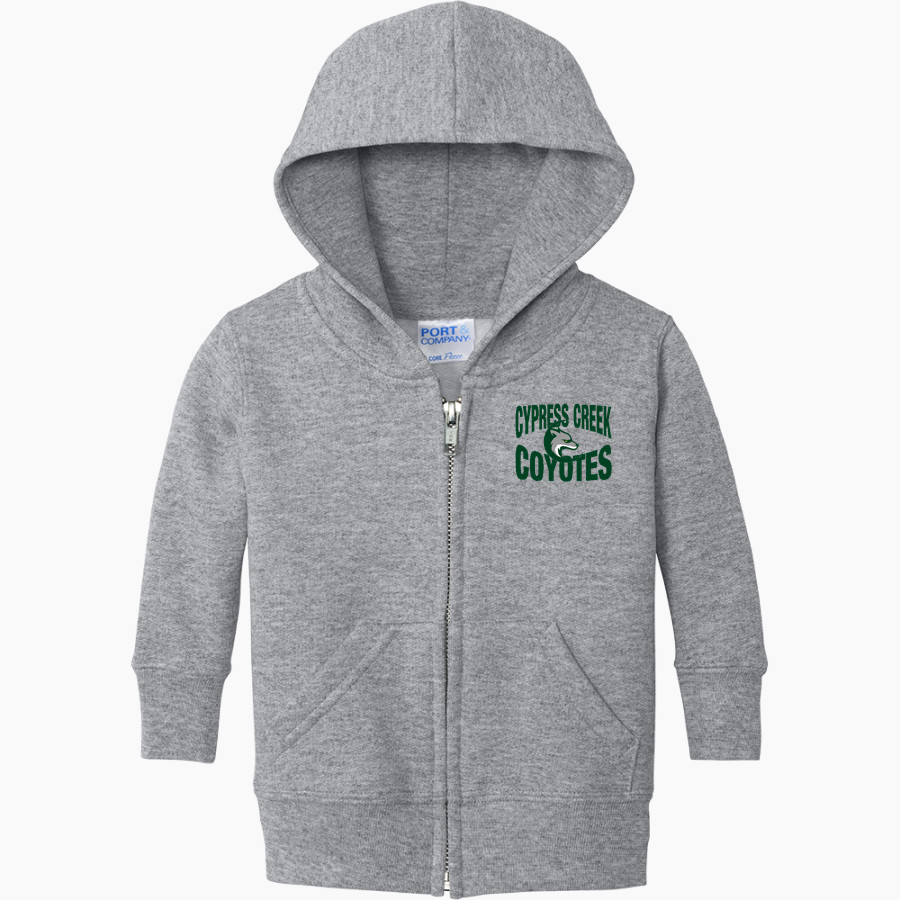 Cypress Creek Coyotes Port & Company Infant Core Fleece Full-Zip Hooded Sweatshirt