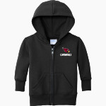 JOHANNESBURG-LEWISTON HIGH SCH CARDINALS <span class="pdp-name-mascot">JOHANNESBURG - LEWISTON CARDINALS</span> Port & Company Infant Core Fleece Full-Zip Hooded Sweatshirt Front Thumbnail
