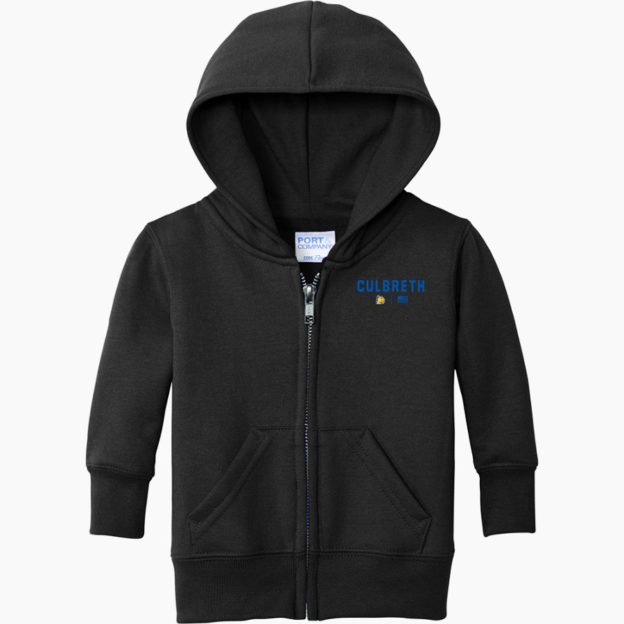 CULBRETH Cougars <span class="pdp-name-mascot">GREY CULBRETH MIDDLE SCHOOL Cougars</span> Port & Company Infant Core Fleece Full-Zip Hooded Sweatshirt