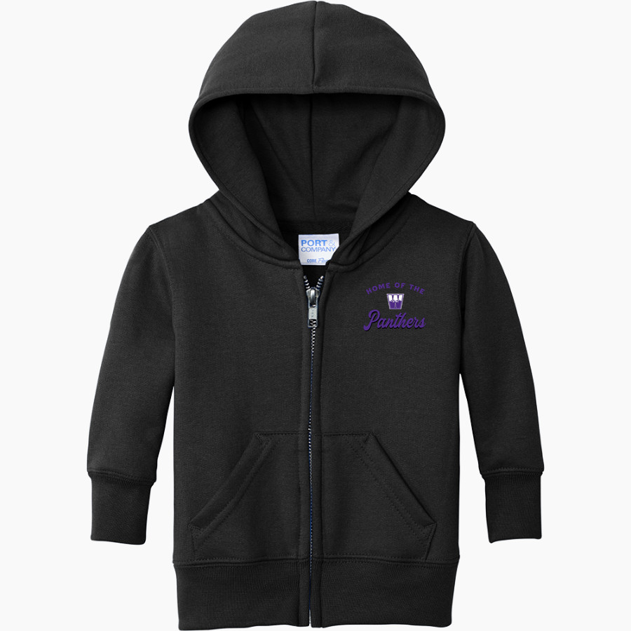 Walsenburg JR SR High School PANTHERS Port & Company Infant Core Fleece Full-Zip Hooded Sweatshirt