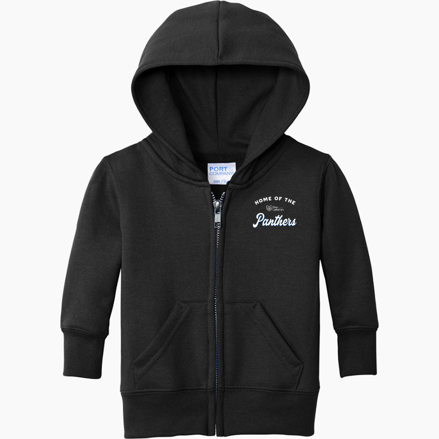 Zion Lutheran School Panthers Port & Company Infant Core Fleece Full-Zip Hooded Sweatshirt