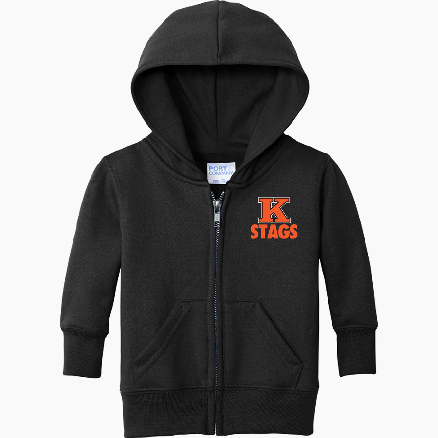 KINGSLEY HIGH SCHOOL STAGS Port & Company Infant Core Fleece Full-Zip Hooded Sweatshirt