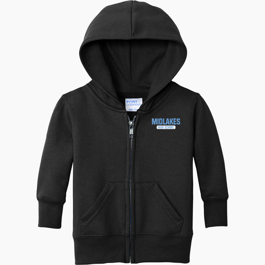MIDLAKES HIGH SCHOOL SCREAMING EAGLES <span class="pdp-name-mascot">MIDLAKES SCREAMING EAGLES</span> Port & Company Infant Core Fleece Full-Zip Hooded Sweatshirt