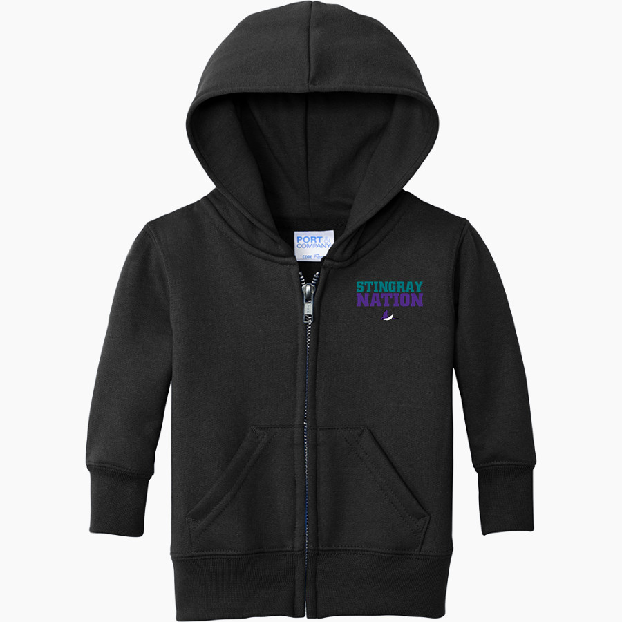 Emerald Coast Stingrays <span class="pdp-name-mascot">Emerald Coast Stingrays</span> Port & Company Infant Core Fleece Full-Zip Hooded Sweatshirt