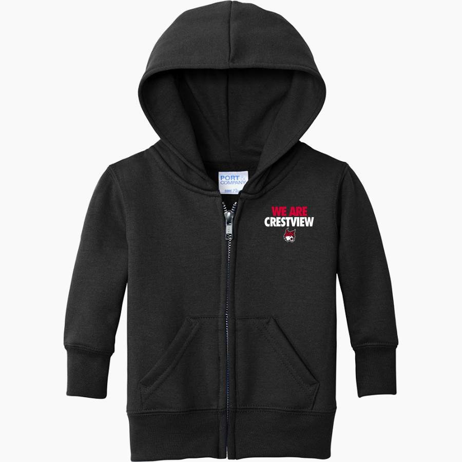 Crestview Bobcats <span class="pdp-name-mascot">Crestview Elementary School Bobcats</span> Port & Company Infant Core Fleece Full-Zip Hooded Sweatshirt