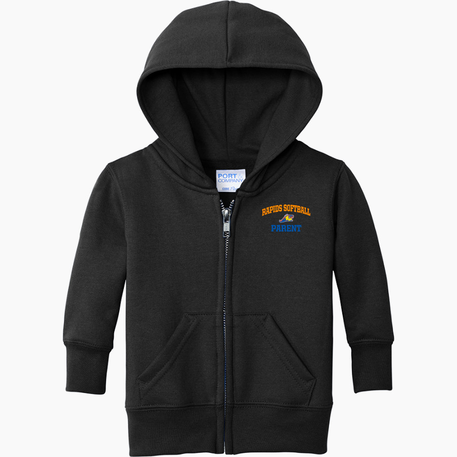 Rapids Softball Rapids Softball <span class="pdp-name-mascot">Rapids Softball</span> Port & Company Infant Core Fleece Full-Zip Hooded Sweatshirt