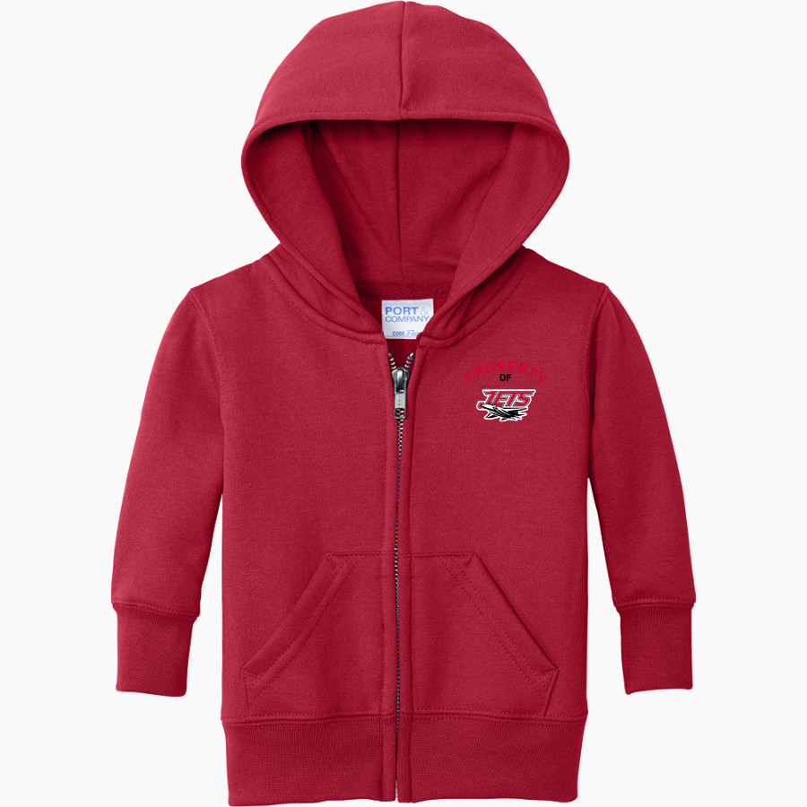 North Central Jets Port & Company Infant Core Fleece Full-Zip Hooded Sweatshirt