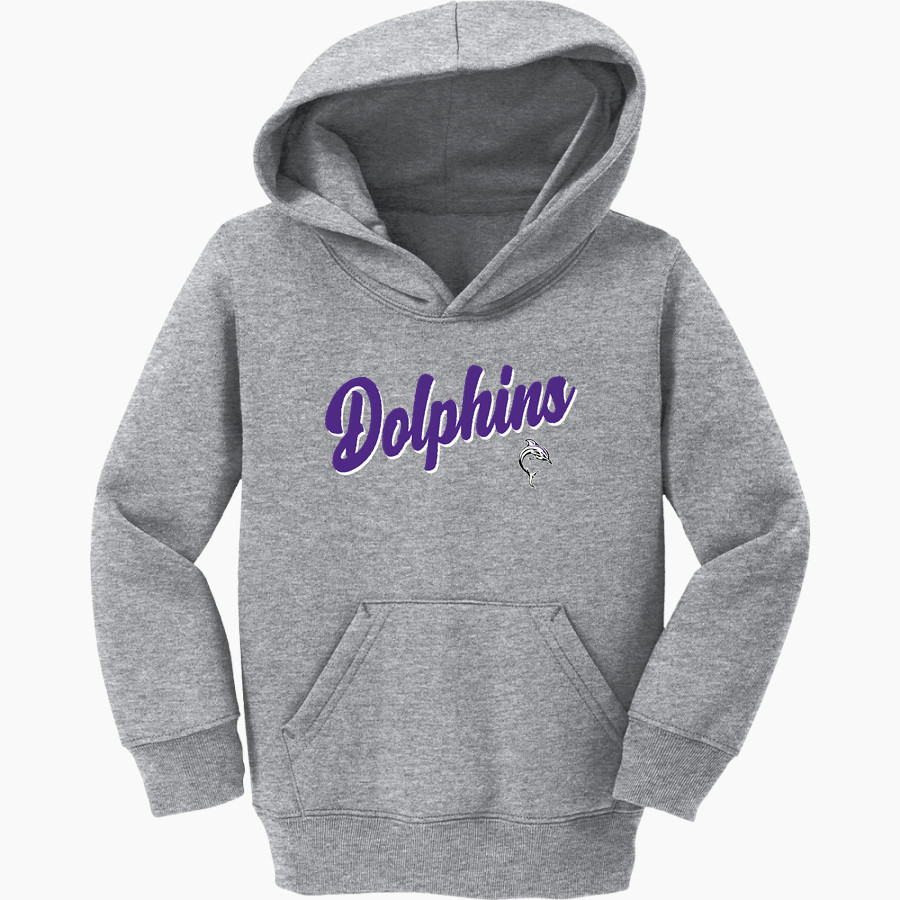 Bergman Dolphins Port & Company Toddler Core Fleece Pullover Hooded Sweatshirt