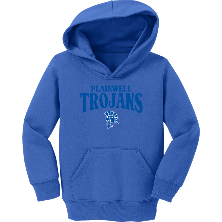 PLAINWELL HIGH SCHOOL TROJANS <span class="pdp-name-mascot">PLAINWELL TROJANS</span> Port & Company Toddler Core Fleece Pullover Hooded Sweatshirt