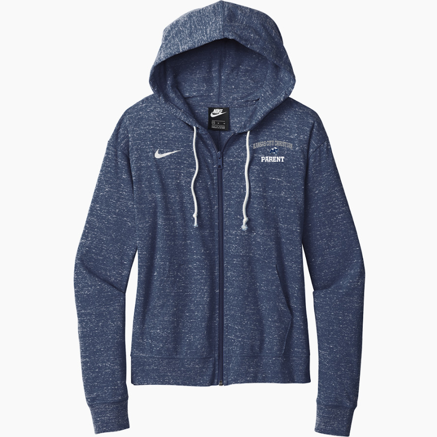 KANSAS CITY CHRISTIAN SCHOOL PANTHERS Nike Women's Gym Vintage Full-Zip Hoodie