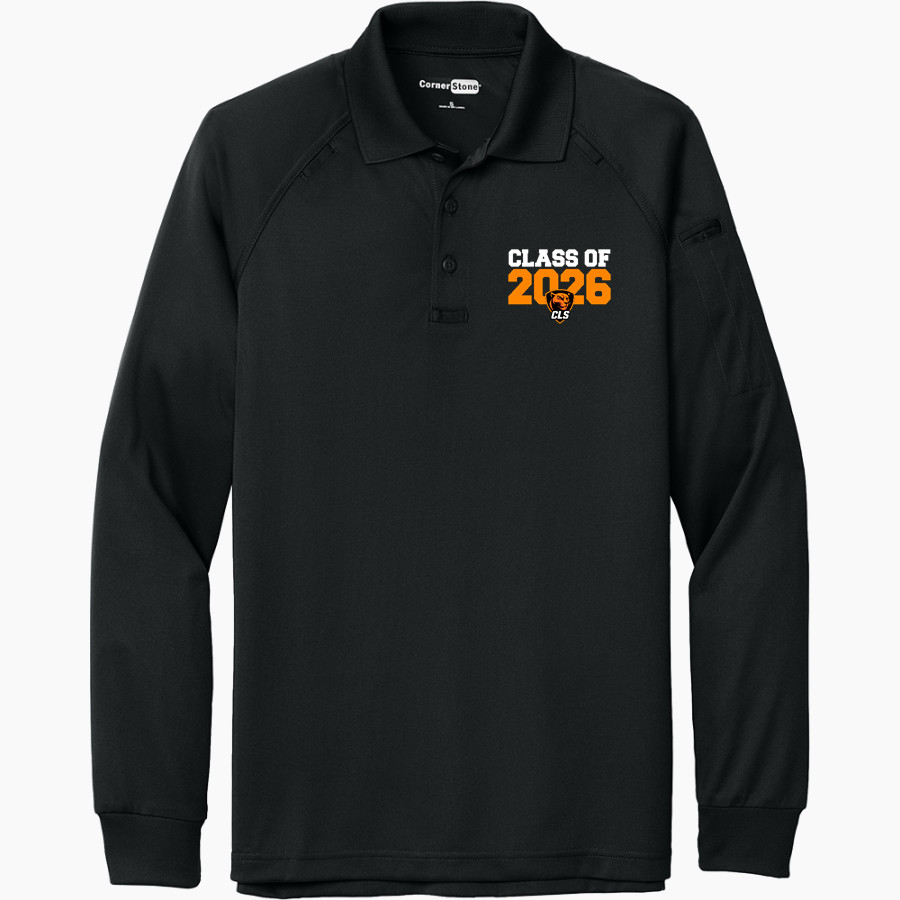 CHRIST LUTHERAN Cougars <span class="pdp-name-mascot">CHRIST LUTHERAN DAY SCHOOL Cougars</span> CornerStone Men's Select Long Sleeve Snag-Proof Tactical Polo