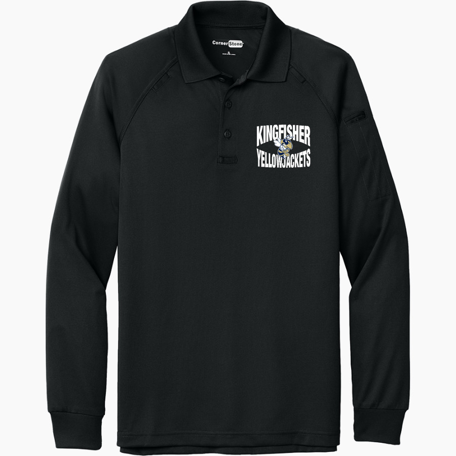 KINGFISHER HIGH SCHOOL YELLOWJACKETS <span class="pdp-name-mascot">KINGFISHER YELLOWJACKETS</span> CornerStone Men's Select Long Sleeve Snag-Proof Tactical Polo