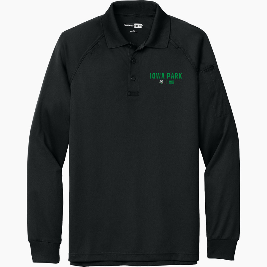 IOWA PARK HIGH SCHOOL HAWKS CornerStone Men's Select Long Sleeve Snag-Proof Tactical Polo