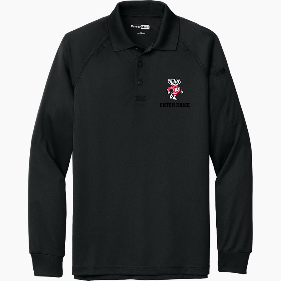 University Of Wisconsin - Madison Badgers <span class="pdp-name-mascot">University Of Wisconsin - Madison Badgers</span> CornerStone Men's Select Long Sleeve Snag-Proof Tactical Polo