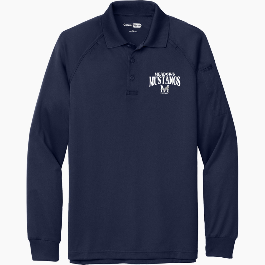 Meadows School The Official Store of the Mustangs <span class="pdp-name-mascot">Meadows School Mustangs</span> CornerStone Men's Select Long Sleeve Snag-Proof Tactical Polo