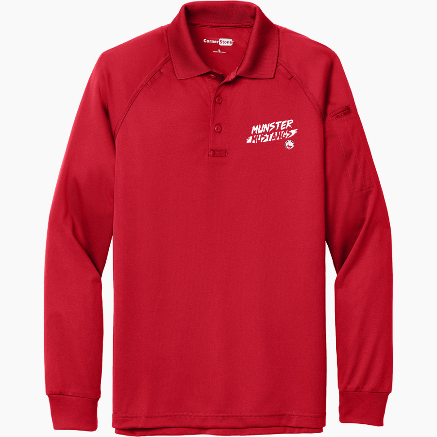 MUNSTER HIGH SCHOOL MUSTANGS <span class="pdp-name-mascot">MUNSTER MUSTANGS</span> CornerStone Men's Select Long Sleeve Snag-Proof Tactical Polo