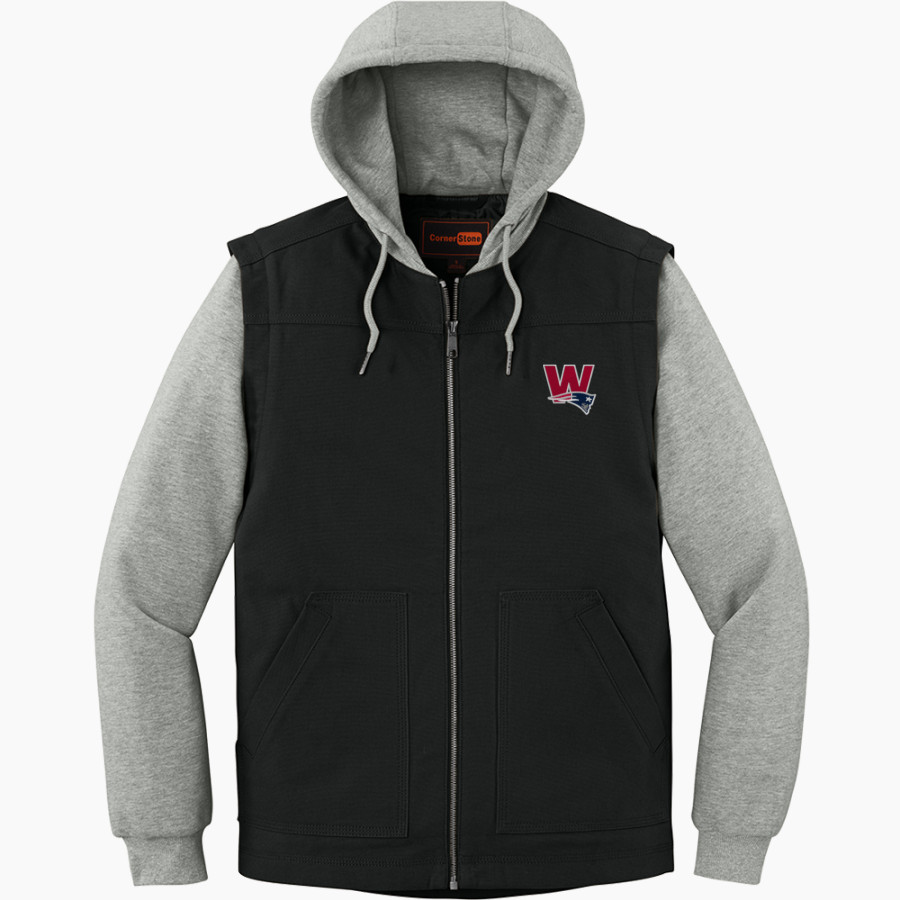 Waterbury Patriots <span class="pdp-name-mascot">Waterbury Patriots Football</span> CornerStone Men's Duck Fleece Full-Zip Hooded Jacket