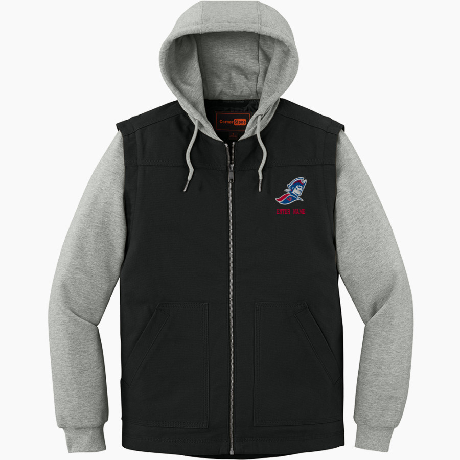 JAY COUNTY HIGH SCHOOL PATRIOTS CornerStone Men's Duck Fleece Full-Zip Hooded Jacket