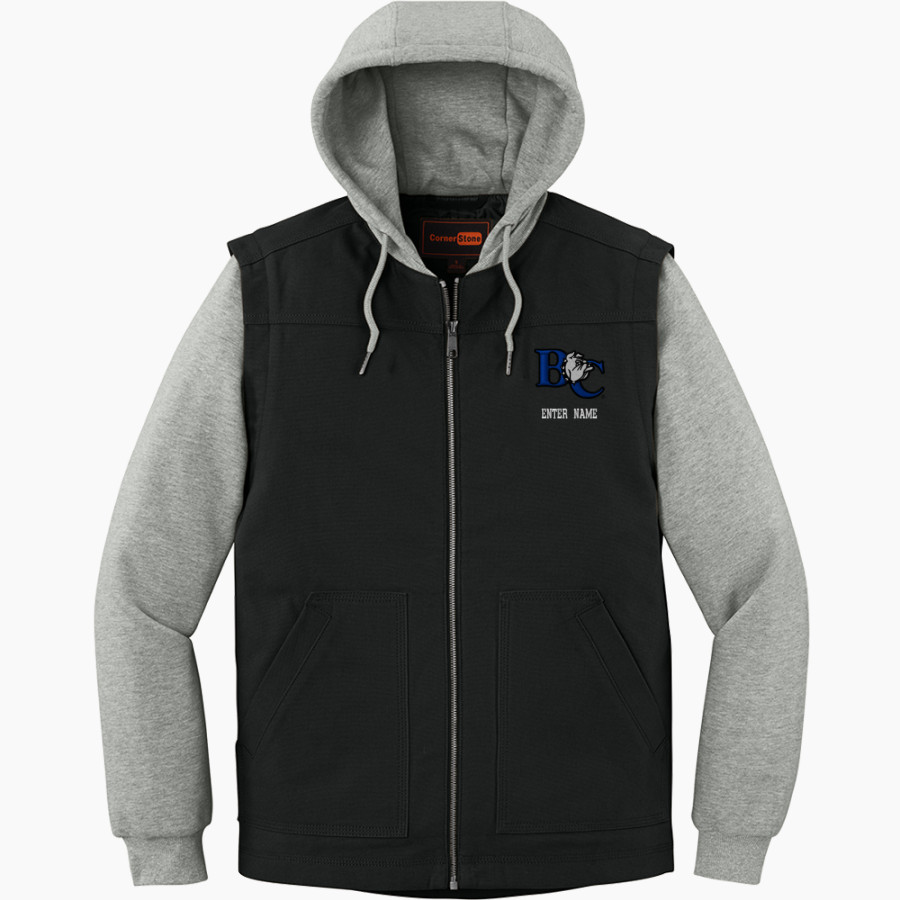 Barton College Official Store of the Bulldogs <span class="pdp-name-mascot">Barton Bulldogs</span> CornerStone Men's Duck Fleece Full-Zip Hooded Jacket
