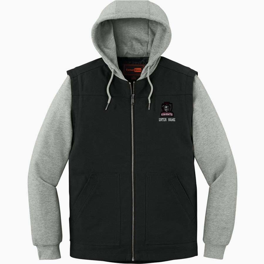 Lansingburgh Knights The Official Online Store <span class="pdp-name-mascot">Lansingburgh Knights</span> CornerStone Men's Duck Fleece Full-Zip Hooded Jacket
