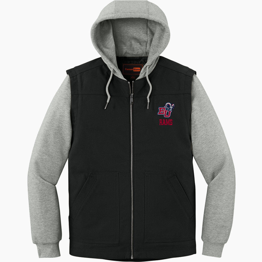 Bluefield University Sideline Store <span class="pdp-name-mascot">Bluefield University</span> CornerStone Men's Duck Fleece Full-Zip Hooded Jacket