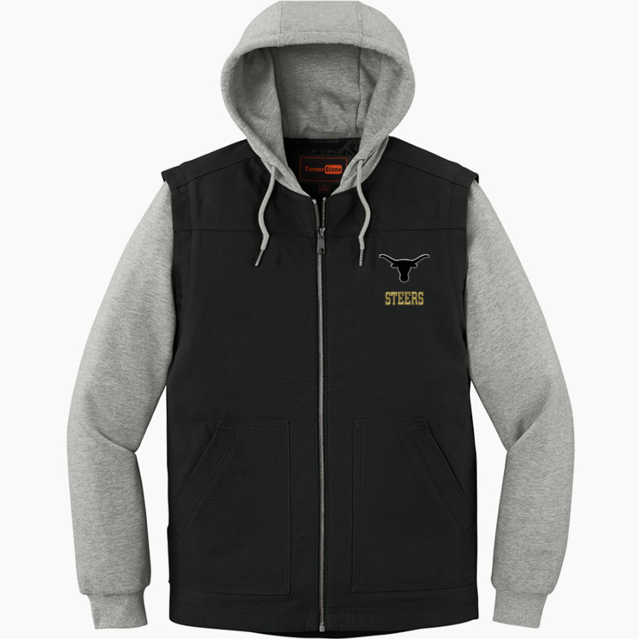 BIG SPRING HIGH SCHOOL STEERS <span class="pdp-name-mascot">BIG SPRING STEERS</span> CornerStone Men's Duck Fleece Full-Zip Hooded Jacket