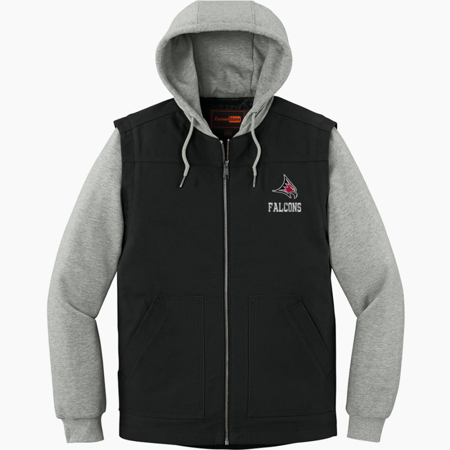 UW River Falls Falcons <span class="pdp-name-mascot">UW River Falls Falcons</span> CornerStone Men's Duck Fleece Full-Zip Hooded Jacket