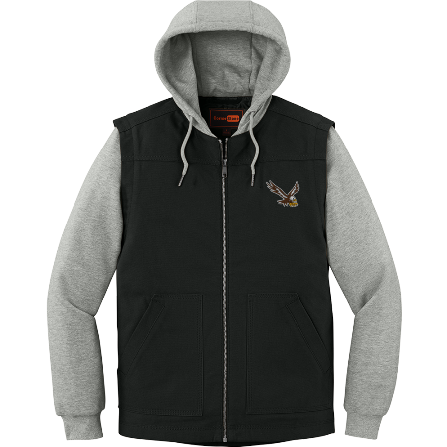 Evergreen Lutheran Eagles <span class="pdp-name-mascot">Evergreen Lutheran Eagles</span> CornerStone Men's Duck Fleece Full-Zip Hooded Jacket