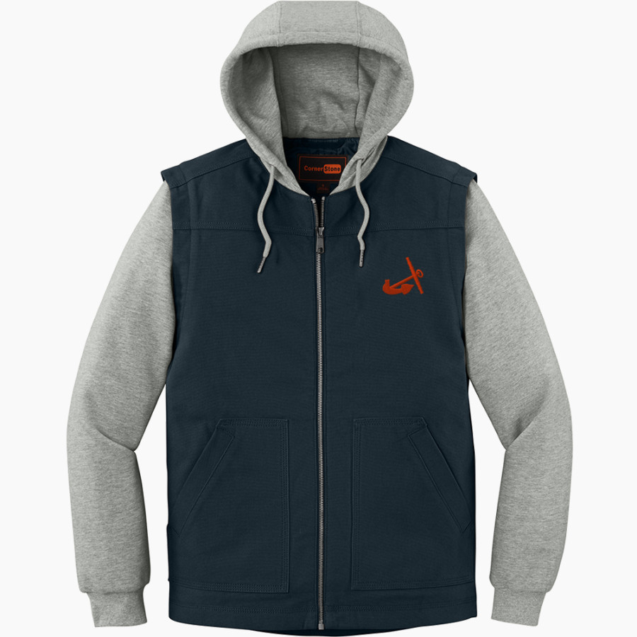 Hope College Online Athletics Store <span class="pdp-name-mascot">Hope Flying Dutch</span> CornerStone Men's Duck Fleece Full-Zip Hooded Jacket