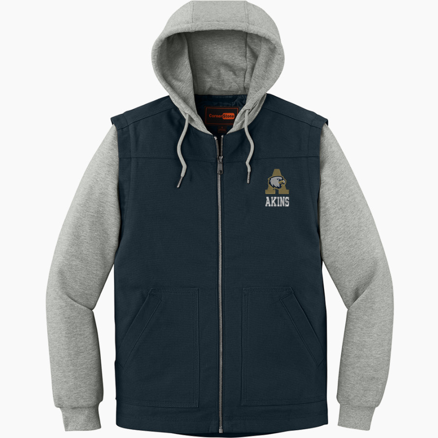 Akins Eagles <span class="pdp-name-mascot">Akins Eagles</span> CornerStone Men's Duck Fleece Full-Zip Hooded Jacket
