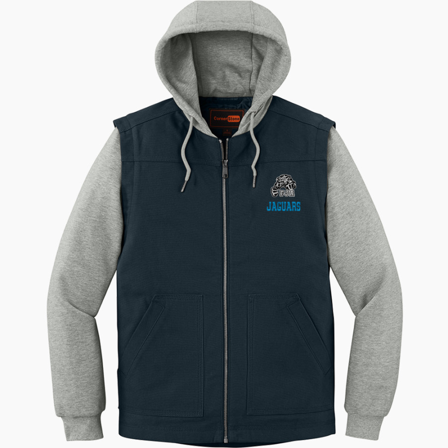 Frankel Jewish Academy Jaguars official sideline store <span class="pdp-name-mascot">Frankel Jewish Academy Jaguars</span> CornerStone Men's Duck Fleece Full-Zip Hooded Jacket