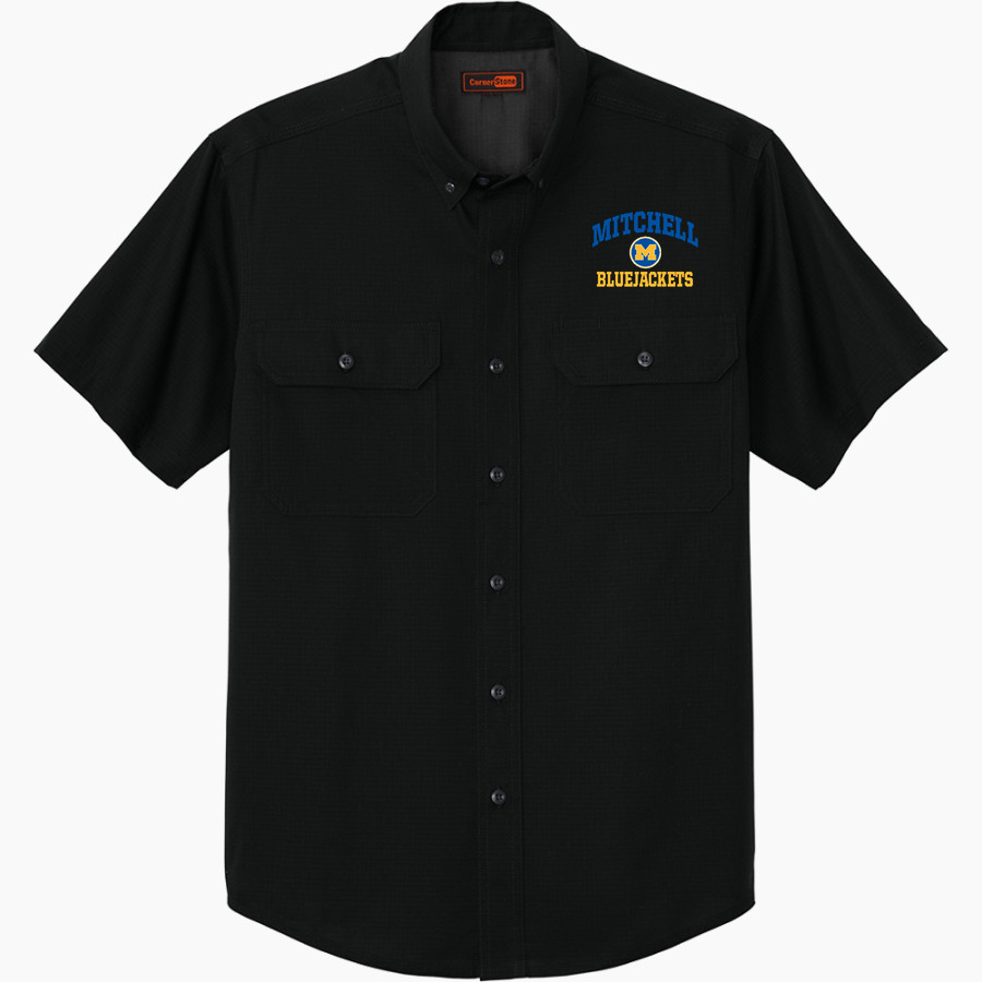 Mitchell Bluejackets CornerStone Men's Short Sleeve Select Ripstop Shirt